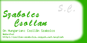 szabolcs csollan business card